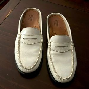 Women’s Bass Weejuns Slides, White Patent, 9US